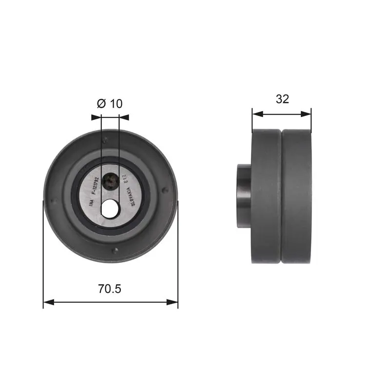 Handler.Part Tensioner pulley, timing belt Gates T41141 1