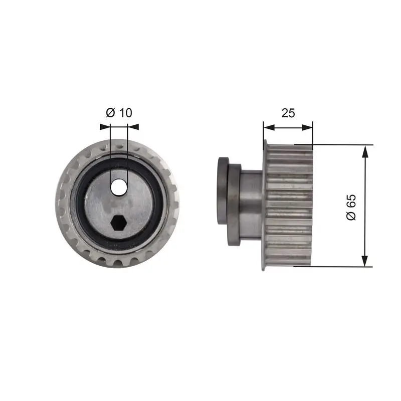 Handler.Part Tensioner pulley, timing belt Gates T41172 1