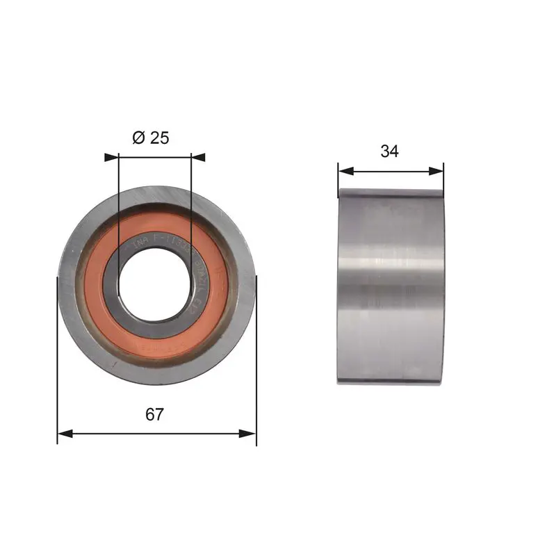 Handler.Part Deflection/guide pulley, timing belt Gates T41178 1