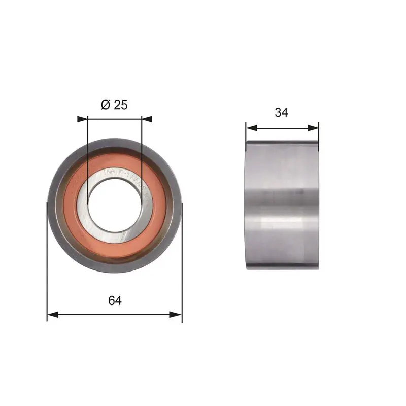 Handler.Part Tensioner pulley, timing belt Gates T41234 1