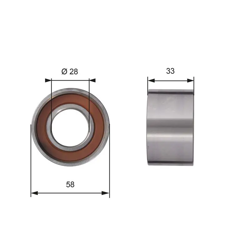 Handler.Part Tensioner pulley, timing belt Gates T41290 1