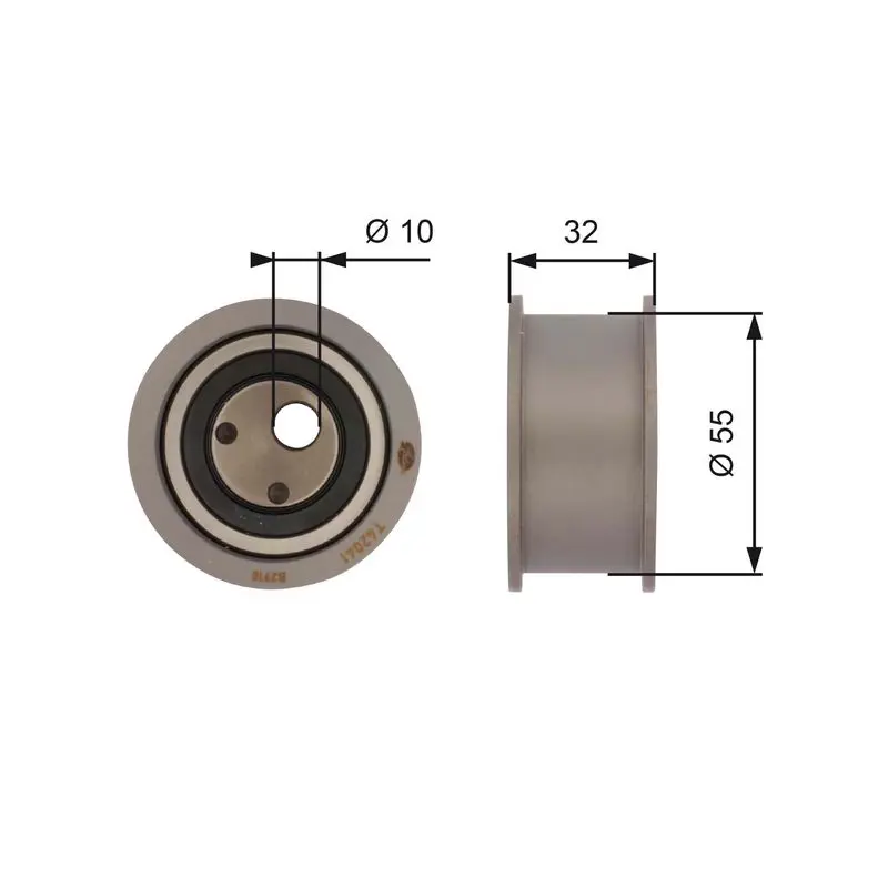 Handler.Part Tensioner pulley, timing belt Gates T42041 1