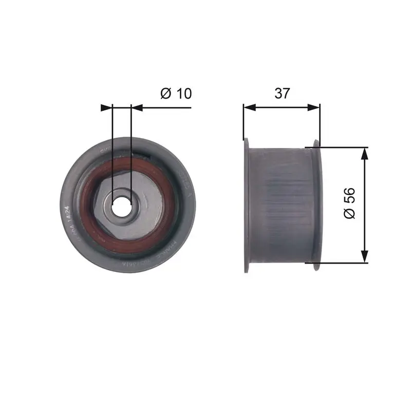 Handler.Part Deflection/guide pulley, timing belt Gates T42086 1