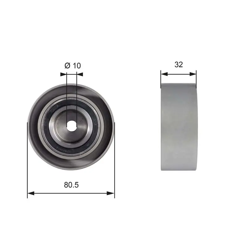 Handler.Part Deflection/guide pulley, timing belt Gates T42095 1