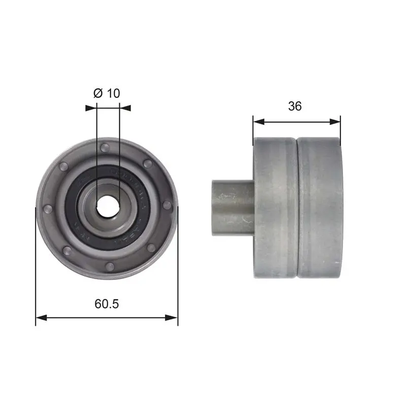 Handler.Part Deflection/guide pulley, timing belt Gates T42107 1