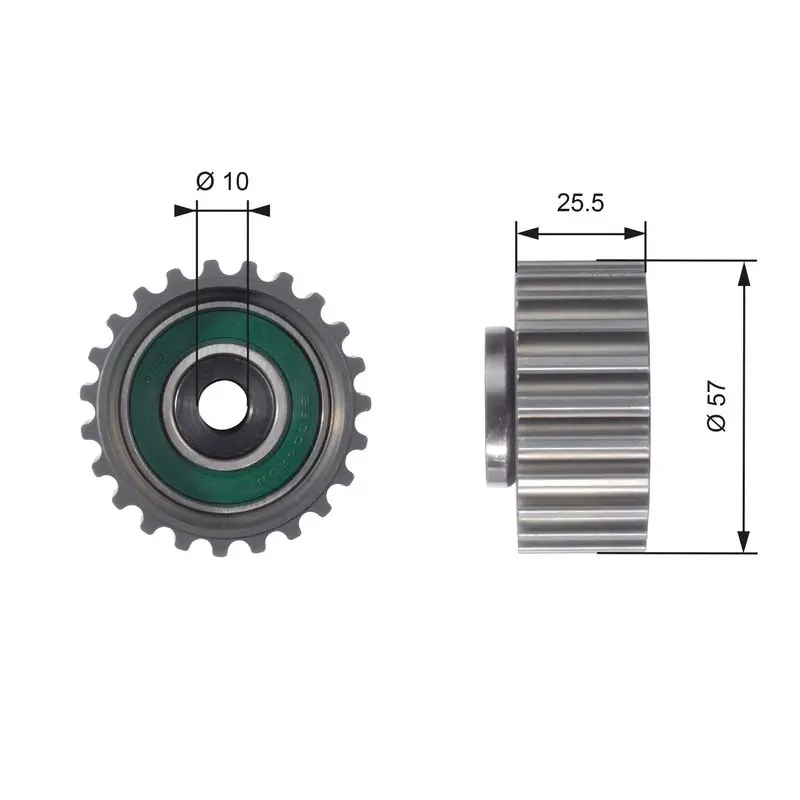 Handler.Part Deflection/guide pulley, timing belt Gates T42116 1