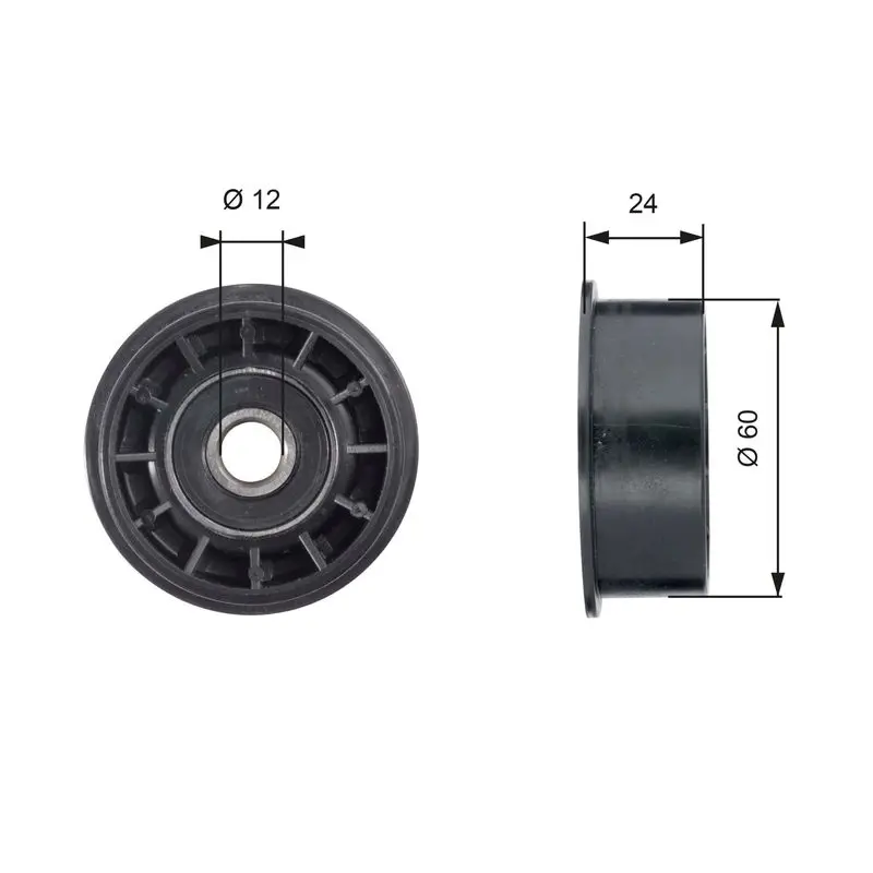 Handler.Part Deflection/guide pulley, timing belt Gates T42160 1