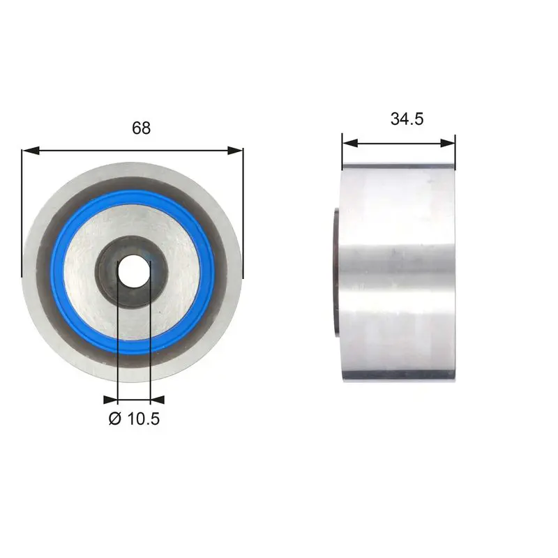 Handler.Part Deflection/guide pulley, timing belt Gates T42203 1