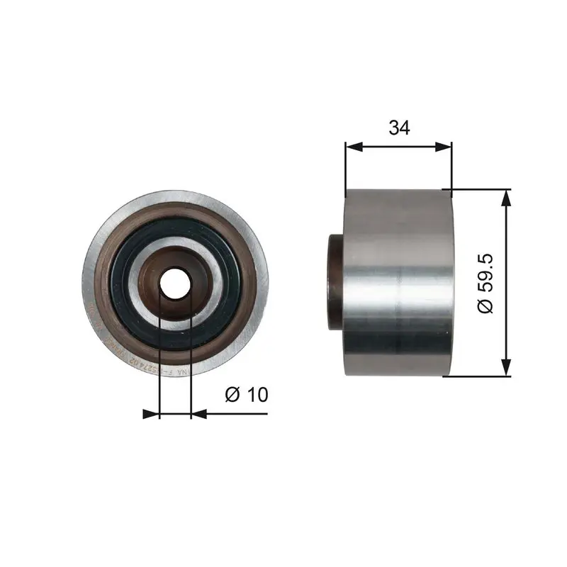 Handler.Part Deflection/guide pulley, timing belt Gates T42222 1