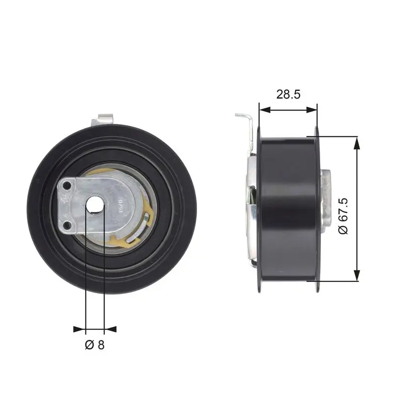 Handler.Part Tensioner pulley, timing belt Gates T43110 1