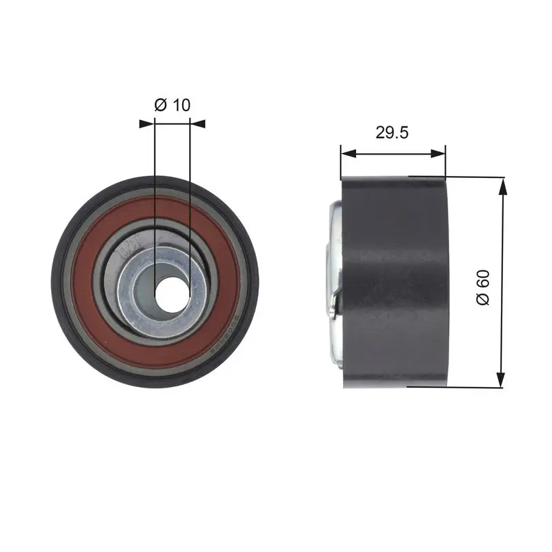 Handler.Part Tensioner pulley, timing belt Gates T43147 1