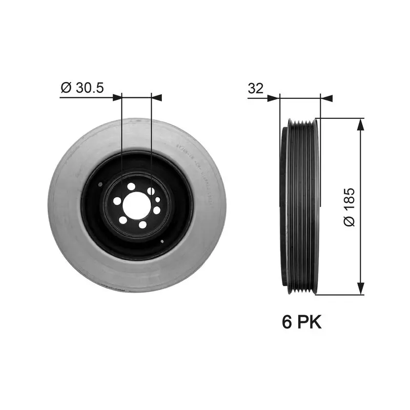 Handler.Part Belt pulley, crankshaft Gates TVD1042 1