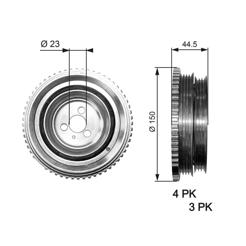 Handler.Part Belt pulley, crankshaft Gates TVD1049 1