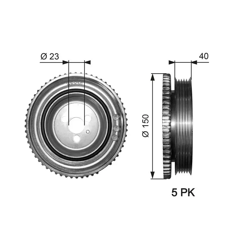 Handler.Part Belt pulley, crankshaft Gates TVD1052 1