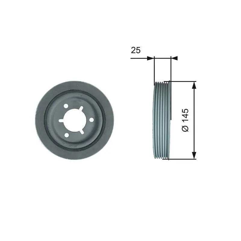 Handler.Part Belt pulley, crankshaft Gates TVD1056 1