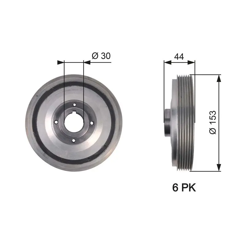 Handler.Part Belt pulley, crankshaft Gates TVD1067 1