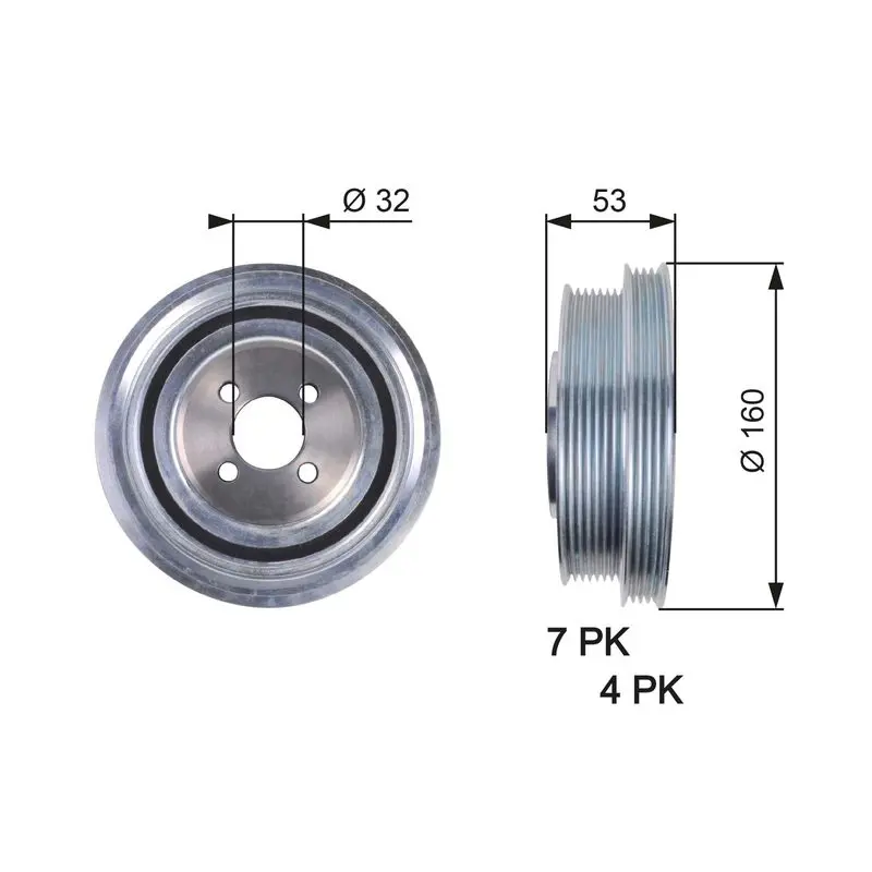 Handler.Part Belt pulley, crankshaft Gates TVD1079 1