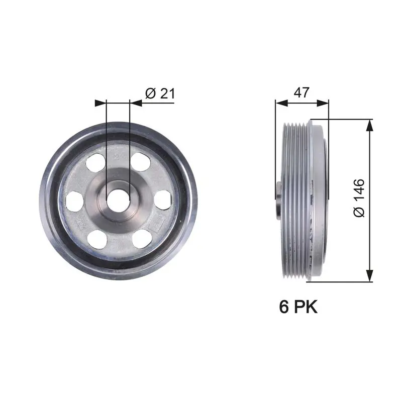 Handler.Part Belt pulley, crankshaft Gates TVD1082 1