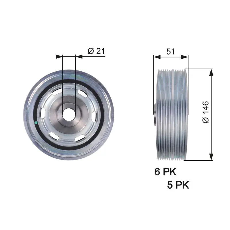 Handler.Part Belt pulley, crankshaft Gates TVD1083 1