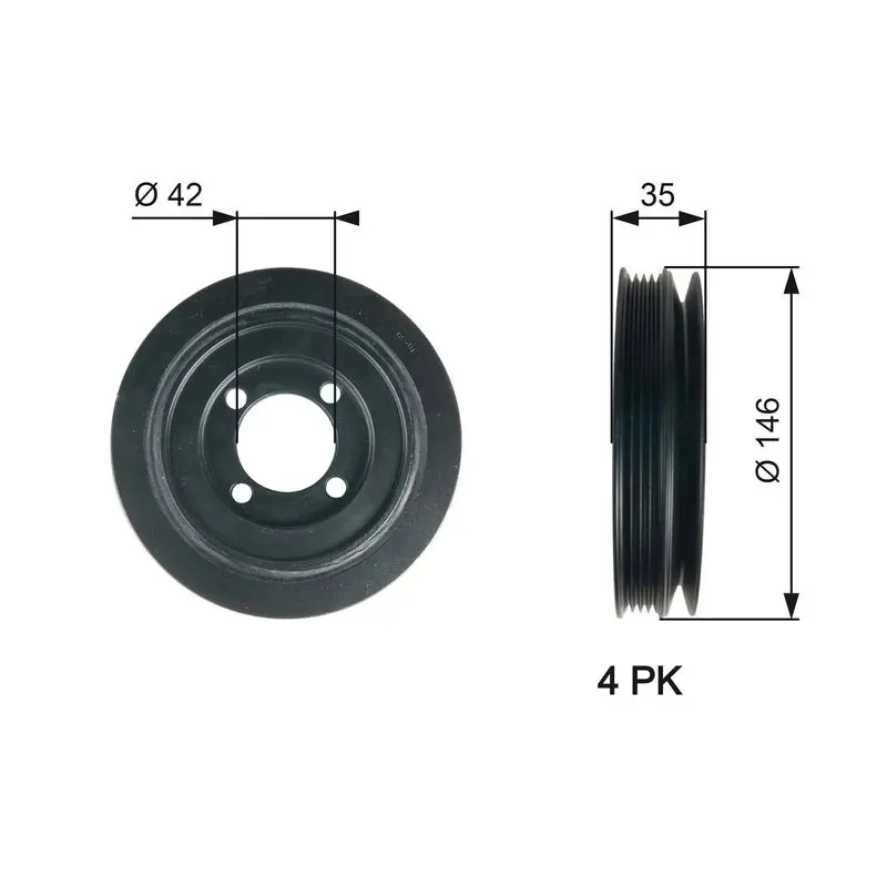 Handler.Part Belt pulley, crankshaft Gates TVD1115 1