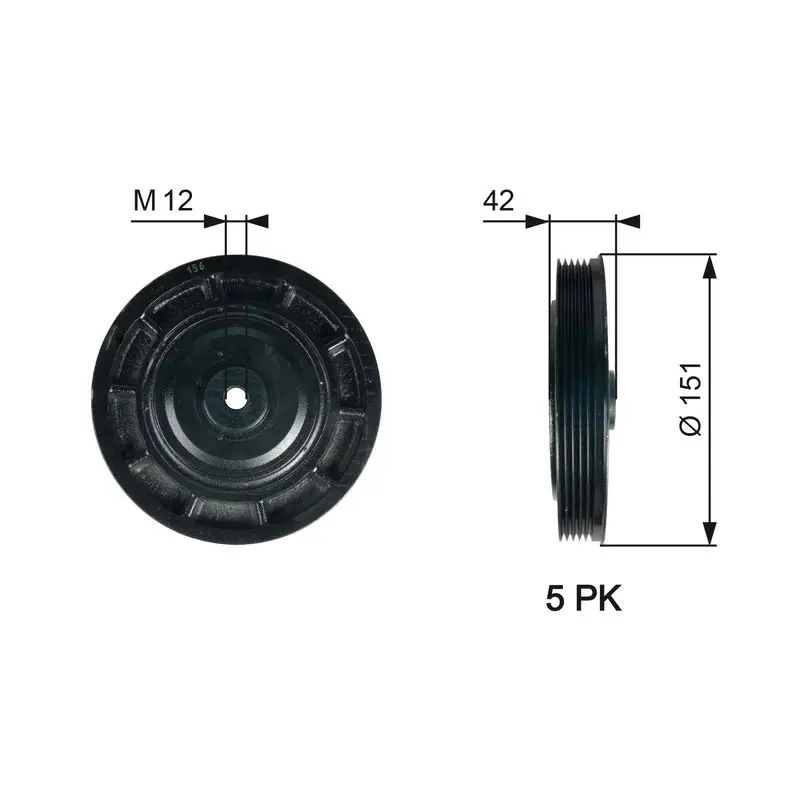 Handler.Part Belt pulley, crankshaft Gates TVD1116 1