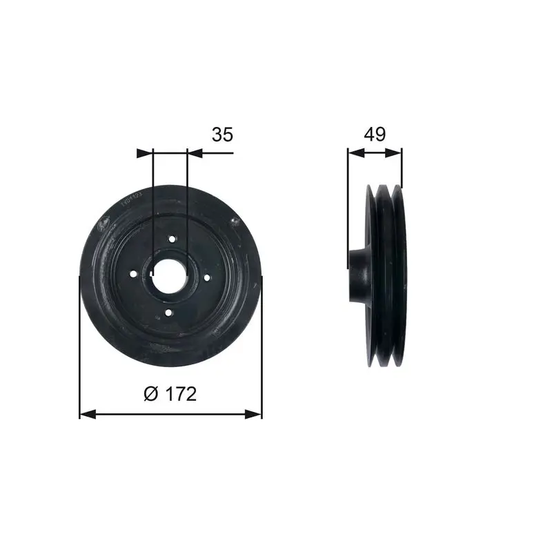 Handler.Part Belt pulley, crankshaft Gates TVD1123 1