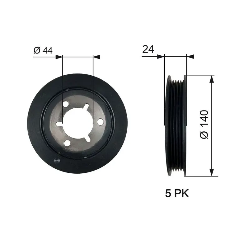 Handler.Part Belt pulley, crankshaft Gates TVD1125 1