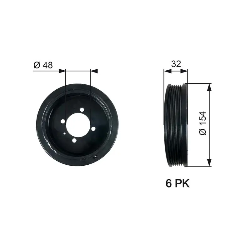 Handler.Part Belt pulley, crankshaft Gates TVD1130 1