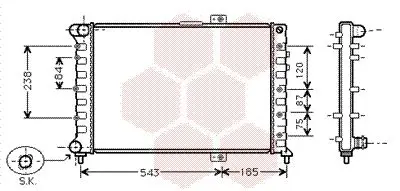 Handler.Part Radiator, engine cooling VAN WEZEL 01002075 1