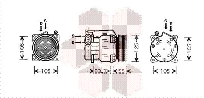 Handler.Part Compressor, air conditioning VAN WEZEL 0100K090 1