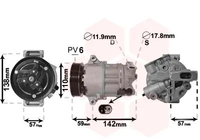 Handler.Part Compressor, air conditioning VAN WEZEL 0100K133 1