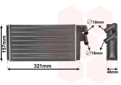 Handler.Part Heat exchanger, interior heating VAN WEZEL 03006052 1