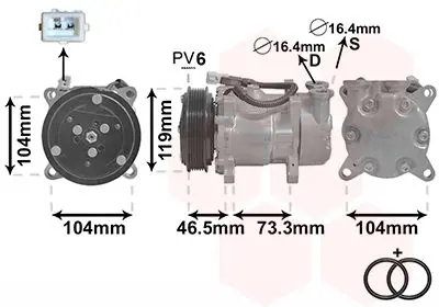 Handler.Part Compressor, air conditioning VAN WEZEL 0900K030 1