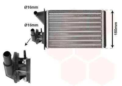 Handler.Part Heat exchanger, interior heating VAN WEZEL 17006087 1