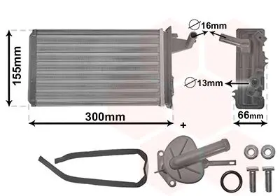 Handler.Part Heat exchanger, interior heating VAN WEZEL 17006106 1