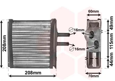 Handler.Part Heat exchanger, interior heating VAN WEZEL 17006150 1