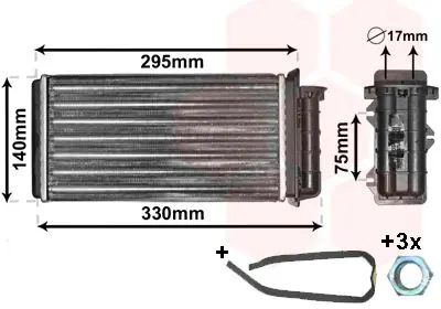 Handler.Part Heat exchanger, interior heating VAN WEZEL 17006183 1