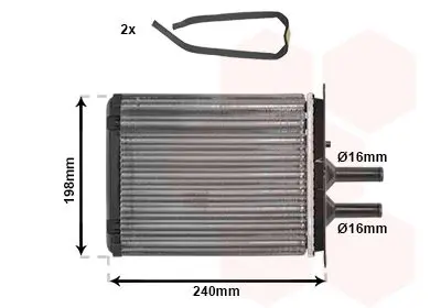 Handler.Part Heat exchanger, interior heating VAN WEZEL 17006193 1