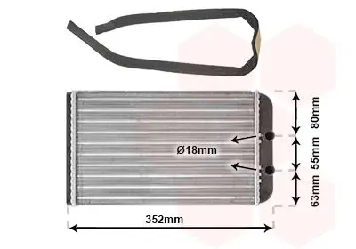 Handler.Part Heat exchanger, interior heating VAN WEZEL 17006265 1