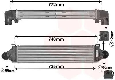 Handler.Part Intercooler, charger VAN WEZEL 18004481 1