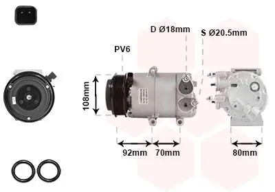 Handler.Part Compressor, air conditioning VAN WEZEL 1800K415 1