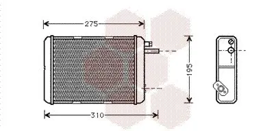 Handler.Part Heat exchanger, interior heating VAN WEZEL 28006018 1