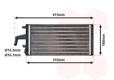 Handler.Part Heat exchanger, interior heating VAN WEZEL 28006096 1