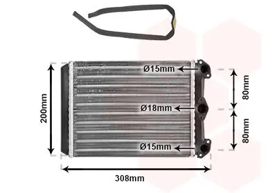 Handler.Part Heat exchanger, interior heating VAN WEZEL 30006102 1