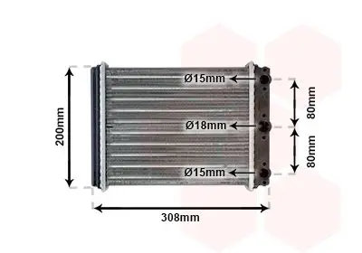 Handler.Part Heat exchanger, interior heating VAN WEZEL 30006107 1