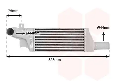 Handler.Part Intercooler, charger VAN WEZEL 37004322 1