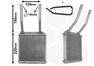 Handler.Part Heat exchanger, interior heating VAN WEZEL 37006132 1