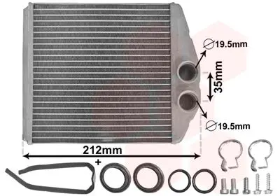 Handler.Part Heat exchanger, interior heating VAN WEZEL 37006354 1