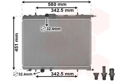 Handler.Part Radiator, engine cooling VAN WEZEL 40002001 1