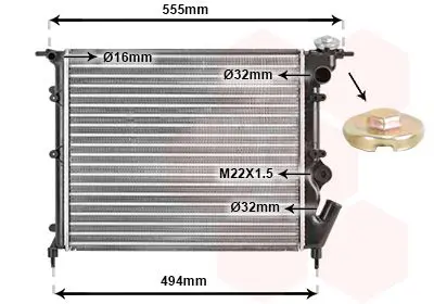 Handler.Part Radiator, engine cooling VAN WEZEL 43002109 1